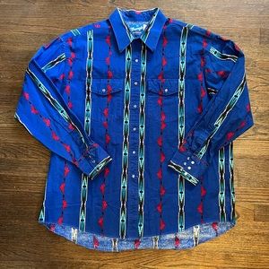 Vintage Neon Pearl Snap Wrangler Shirt